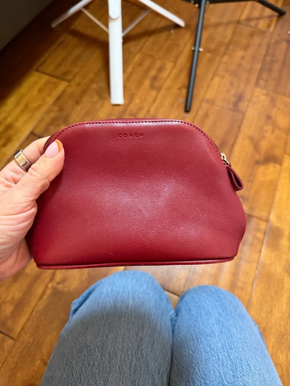 Coach Small Red Leather Tag Charm - Picture 3 of 7